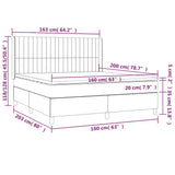 Giroletto a Molle con Materasso Marrone Scuro 160x200cm Tessuto