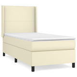 Giroletto a Molle con Materasso Crema 100x200 cm in Similpelle