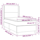 Giroletto a Molle con Materasso Crema 100x200 cm in Similpelle