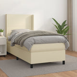 Giroletto a Molle con Materasso Crema 100x200 cm in Similpelle