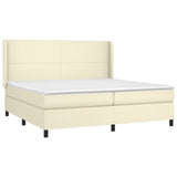 Giroletto a Molle con Materasso Crema 200x200 cm in Similpelle