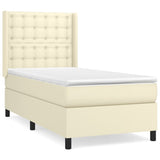 Giroletto a Molle con Materasso Crema 90x200 cm in Similpelle