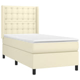 Giroletto a Molle con Materasso Crema 90x200 cm in Similpelle