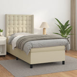 Giroletto a Molle con Materasso Crema 90x200 cm in Similpelle