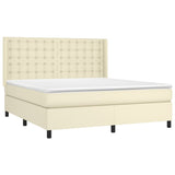 Giroletto a Molle con Materasso Crema 180x200 cm in Similpelle