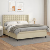 Giroletto a Molle con Materasso Crema 180x200 cm in Similpelle