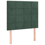 Giroletto a Molle con Materasso Verde Scuro 140x200 cm Velluto