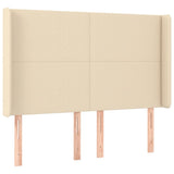 Letto a Molle con Materasso e LED Crema 140x200 cm in Tessuto