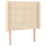 Letto a Molle con Materasso e LED Crema 100x200cm in Tessuto
