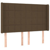 Letto a Molle Materasso e LED MarroneScuro 140x190cm in Tessuto