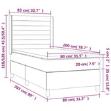 Letto a Molle Materasso e LED Marrone Scuro 80x200cm in Tessuto