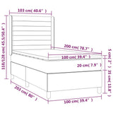 Letto a Molle con Materasso e LED Crema 100x200cm in Tessuto
