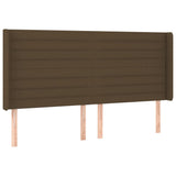 Letto a Molle Materasso e LED Marrone Scuro 160x200 cm Tessuto