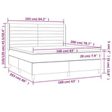 Letto a Molle Materasso e LED Marrone Scuro 160x200 cm Tessuto
