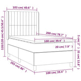 Letto a Molle con Materasso e LED Crema 100x200cm in Tessuto