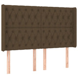Letto a Molle Materasso e LED MarroneScuro 140x190cm in Tessuto