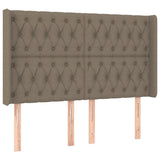 Letto a Molle con Materasso e LED Tortora 140x190 cm in Tessuto