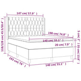 Letto a Molle con Materasso e LED Tortora 140x190 cm in Tessuto