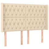 Letto a Molle con Materasso e LED Crema 140x200 cm in Tessuto