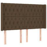 Letto a Molle Materasso e LED Marrone Scuro 160x200 cm Tessuto