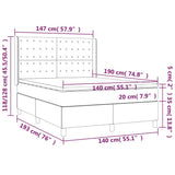 Letto a Molle con Materasso e LED Crema 140x190 cm in Tessuto
