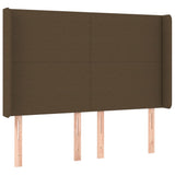 Letto a Molle Materasso e LED MarroneScuro 140x190cm in Tessuto
