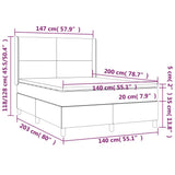 Letto a Molle con Materasso e LED Tortora 140x200 cm in Tessuto