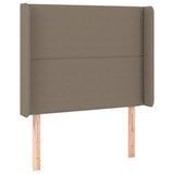 Letto a Molle con Materasso e LED Tortora 100x200cm in Tessuto