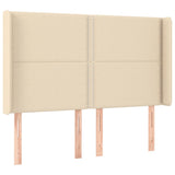 Letto a Molle con Materasso e LED Crema 140x190 cm in Tessuto