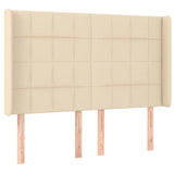 Letto a Molle con Materasso e LED Crema 140x200 cm in Tessuto