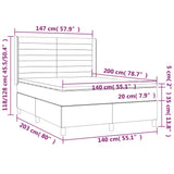 Letto a Molle con Materasso e LED Blu 140x200 cm in Tessuto