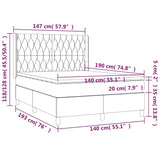Letto a Molle con Materasso e LED Tortora 140x190 cm in Tessuto