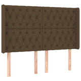 Letto a Molle Materasso e LED Marrone Scuro 160x200 cm Tessuto