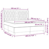Letto a Molle Materasso e LED MarroneScuro 180x200cm in Tessuto