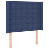 Letto a Molle con Materasso e LED Blu 80x200 cm in Tessuto