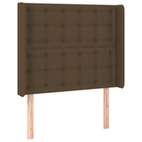 Letto a Molle Materasso e LED Marrone Scuro 100x200 cm Tessuto