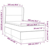 Giroletto a Molle con Materasso e LED Crema 100x200 cm