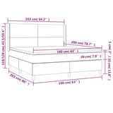 Giroletto Molle con Materasso e LED Grigio 160x200cm Similpelle