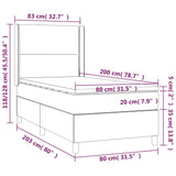 Letto a Molle con Materasso e LED Nero 80x200 cm in Velluto
