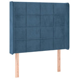 Letto a Molle con Materasso e LED Blu Scuro 80x200cm in Velluto