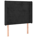 Letto a Molle con Materasso e LED Nero 90x190 cm in Velluto