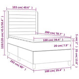 Letto a Molle con Materasso e LED Nero 100x200 cm in Velluto