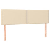 Letto a Molle con Materasso e LED Crema 140x200 cm in Tessuto