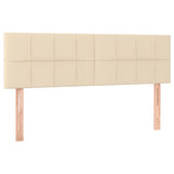 Letto a Molle con Materasso e LED Crema 140x200 cm in Tessuto