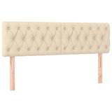 Letto a Molle con Materasso e LED Crema 140x200 cm in Tessuto