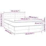 Letto a Molle Materasso e LED Marrone Scuro 140x200 cm Tessuto