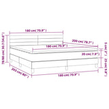 Letto a Molle Materasso e LED MarroneScuro 180x200cm in Tessuto