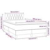 Letto a Molle con Materasso e LED Crema 120x200cm in Tessuto