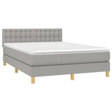 Letto a Molle Materasso e LED Grigio Chiaro 140x190 cm Tessuto