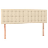 Letto a Molle con Materasso e LED Crema 140x200 cm in Tessuto